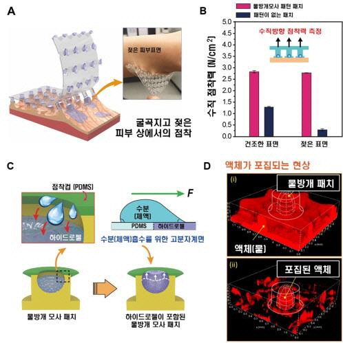 피부 모니터링 패치의 점착 성능. [방창현 교수 제공]